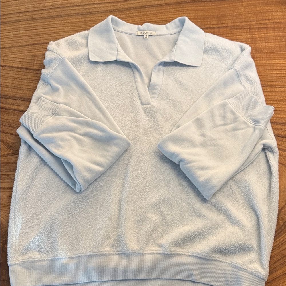 Z supply Light Blue Collared Pullover
